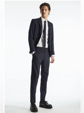COS Tailored Wool Suit NWT 38R 32R Navy Melange